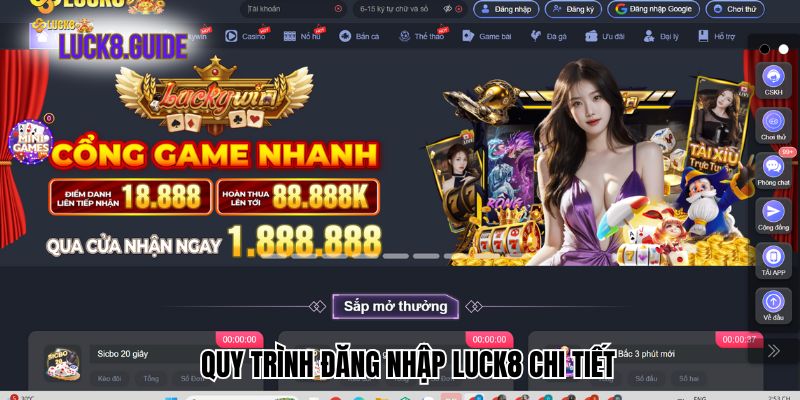 Quy trình đăng nhập Luck8 chi tiết